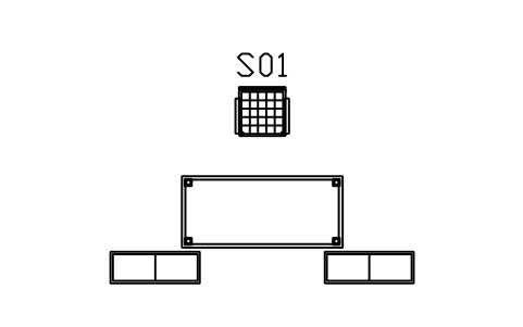 Vorschau des Symbols Arbeitszimmerset, Schreibtisch und Bücherregale, Block MED_SET_STUDY