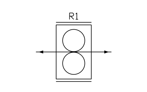 Mill stand, 2-high reversing sembolünün önizlemesi, blok MET_MILL_2HI_REV