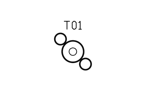 Preview of the Bar table, round, 700, two stools symbol, block MCM_BAR_TABLE