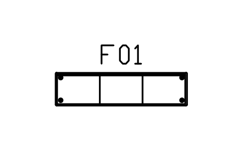 Preview of the Credenza, 1800 x 450, three doors symbol, block MCM_CREDENZA_1800