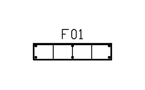 Preview of the Credenza, 2100 x 450, four doors symbol, block MCM_CREDENZA_2100