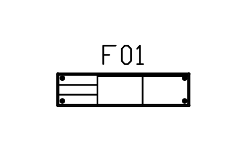 Preview of the Credenza, 1800, drawers and doors symbol, block MCM_CREDENZA_DRAWERS