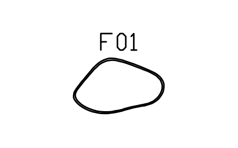 Preview of the Free-form coffee table, 1270 symbol, block MCM_PEBBLE_1270