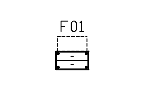 Preview of the Secretary desk, 800, drop front symbol, block MCM_SECRETARY