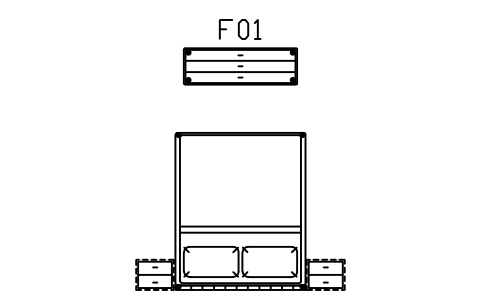Preview of the Bedroom set, queen bed, dresser symbol, block MCM_SET_BEDROOM_1