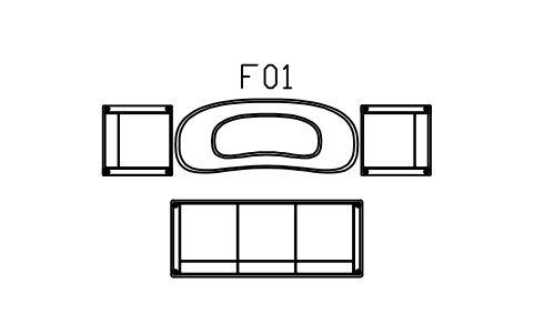 Preview of the Living set, sofa, chairs, kidney symbol, block MCM_SET_LIVING_1