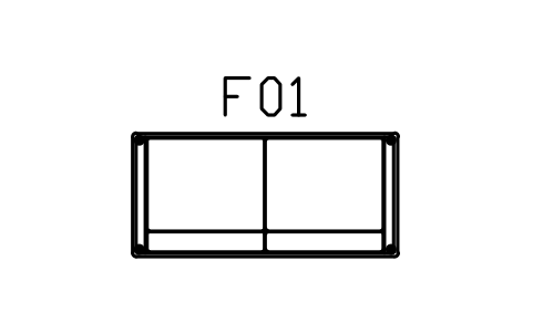 Preview of the Sofa, two seater, 1800 symbol, block MCM_SOFA_2