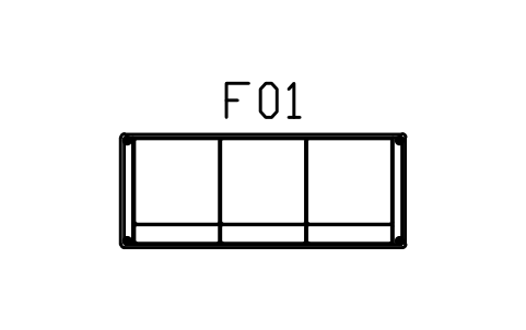 Preview of the Sofa, three seater, 2100 symbol, block MCM_SOFA_3