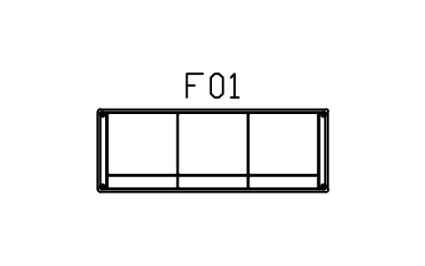 Preview of the Sofa, three seater, long, 2400 symbol, block MCM_SOFA_3L