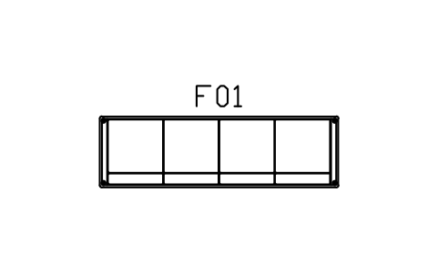 Preview of the Sofa, four seater, 2900 symbol, block MCM_SOFA_4