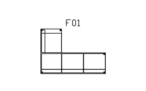 Preview of the Sectional, corner, left symbol, block MCM_SOFA_CORNER_L