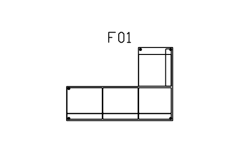 Preview of the Sectional, corner, right symbol, block MCM_SOFA_CORNER_R