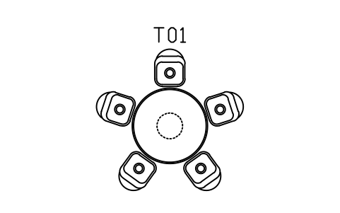 Preview of the Tulip table 1300, five chairs symbol, block MCM_TULIP_5