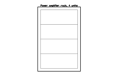 Preview of the Power amplifier rack, 4 units symbol, block MUS_AMP_RACK