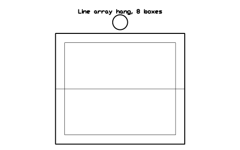 Preview of the Line array hang, 8 boxes symbol, block MUS_ARRAY_HANG_8