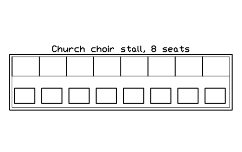 Preview of the Church choir stall, 8 seats symbol, block MUS_CHOIR_STALL
