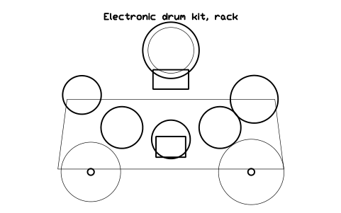 Preview of the Electronic drum kit, rack symbol, block MUS_DRUM_KIT_ELEC