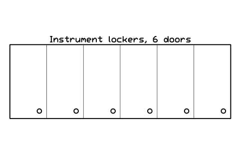 Preview of the Instrument lockers, 6 doors symbol, block MUS_INSTR_LOCKERS