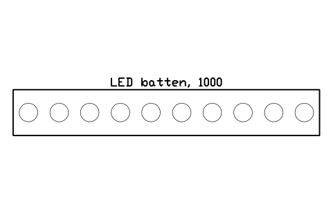Preview of the LED batten, 1000 symbol, block MUS_LIGHT_BATTEN