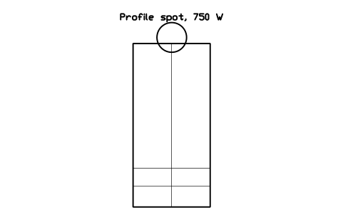 Preview of the Profile spot, 750 W symbol, block MUS_LIGHT_PROFILE