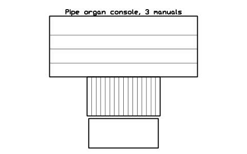 Preview of the Pipe organ console, 3 manuals symbol, block MUS_ORGAN_CONSOLE