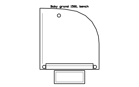 Preview of the Baby grand 1500, bench symbol, block MUS_PIANO_BABY