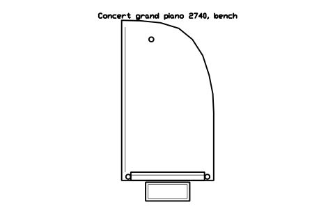 Preview of the Concert grand piano 2740, bench symbol, block MUS_PIANO_CONCERT