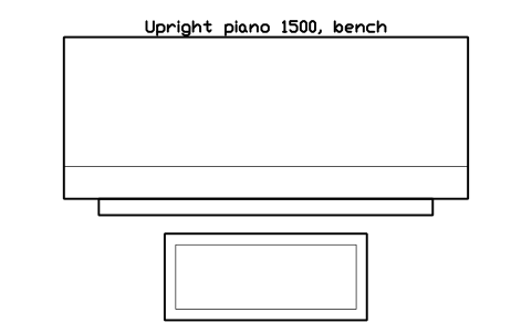 Preview of the Upright piano 1500, bench symbol, block MUS_PIANO_UPRIGHT_BENCH