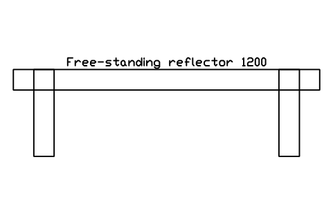 Preview of the Free-standing reflector 1200 symbol, block MUS_REFLECTOR_FREE