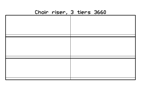 Preview of the Choir riser, 3 tiers 3660 symbol, block MUS_RISER_STEPS