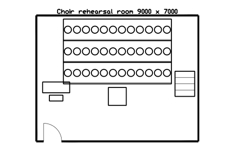 Preview of the Choir rehearsal room 9000 x 7000 symbol, block MUS_ROOM_CHOIR_REHEARSAL