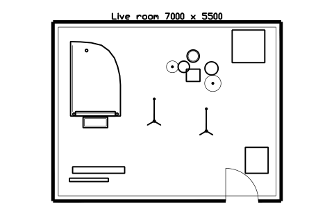 Preview of the Live room 7000 x 5500 symbol, block MUS_ROOM_LIVE