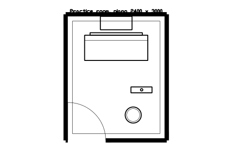 Preview of the Practice room, piano 2400 x 3000 symbol, block MUS_ROOM_PRACTICE_PIANO