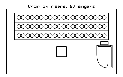 Preview of the Choir on risers, 60 singers symbol, block MUS_STAGE_CHOIR_60