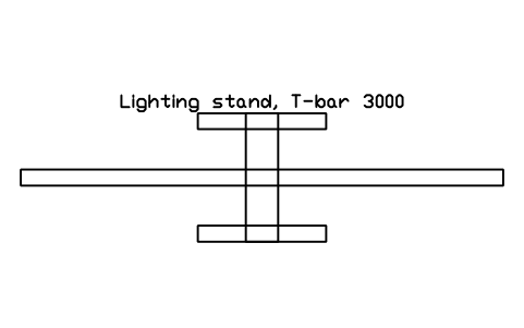 Preview of the Lighting stand, T-bar 3000 symbol, block MUS_STAND_TBAR