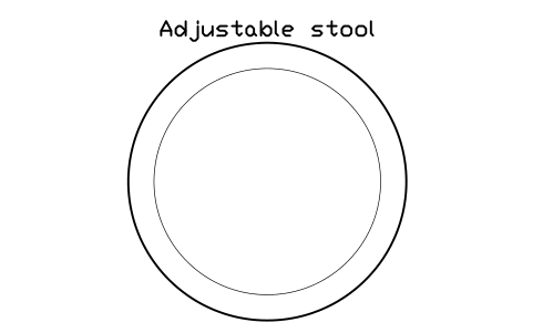 Preview of the Adjustable stool symbol, block MUS_STOOL_ADJ