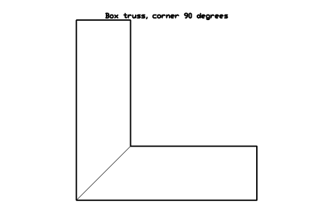 Preview of the Box truss, corner 90 degrees symbol, block MUS_TRUSS_CORNER