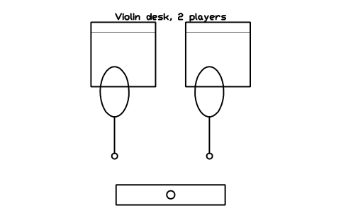 Preview of the Violin desk, 2 players symbol, block MUS_VIOLIN_DESK