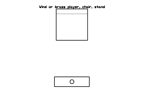 Preview of the Wind or brass player, chair, stand symbol, block MUS_WIND_SEAT