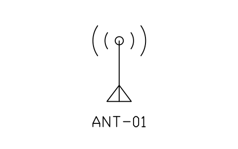 Anteprima del simbolo Antenna, omnidirectional, blocco NET_ANT_OMNI