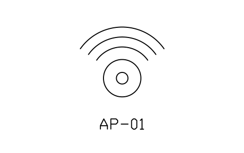 Anteprima del simbolo Access point, ceiling, blocco NET_AP_CEILING