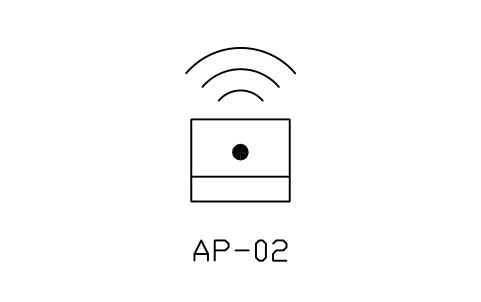 Anteprima del simbolo Access point, wall, blocco NET_AP_WALL