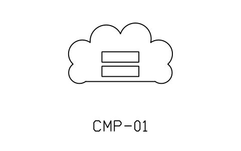 Anteprima del simbolo Cloud compute, blocco NET_CLOUD_COMPUTE