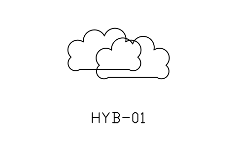 Anteprima del simbolo Hybrid cloud, blocco NET_CLOUD_HYBRID