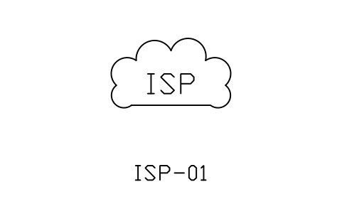 Anteprima del simbolo Internet service provider, blocco NET_ISP