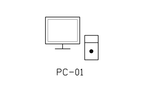 Anteprima del simbolo Desktop computer, blocco NET_PC