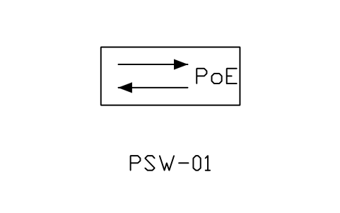 Anteprima del simbolo Switch, PoE, blocco NET_SWITCH_POE