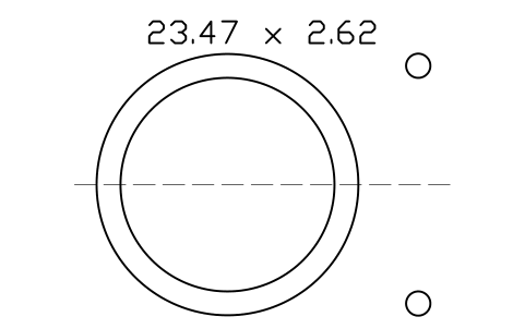 Anteprima del simbolo O-ring 23.47 x 2.62, blocco ORG_119