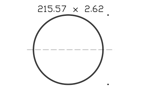 Anteprima del simbolo O-ring 215.57 x 2.62, blocco ORG_173