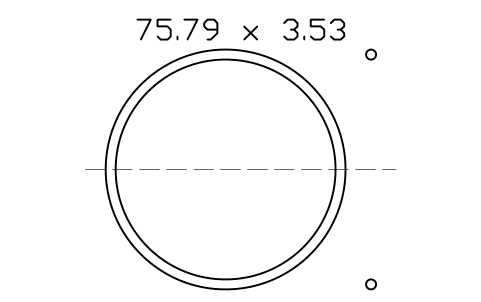Anteprima del simbolo O-ring 75.79 x 3.53, blocco ORG_234